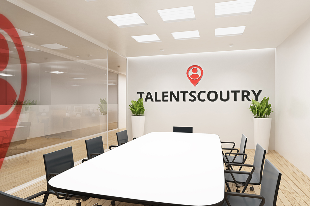 Besprechungszimmer Talentscoutry Logo Raum