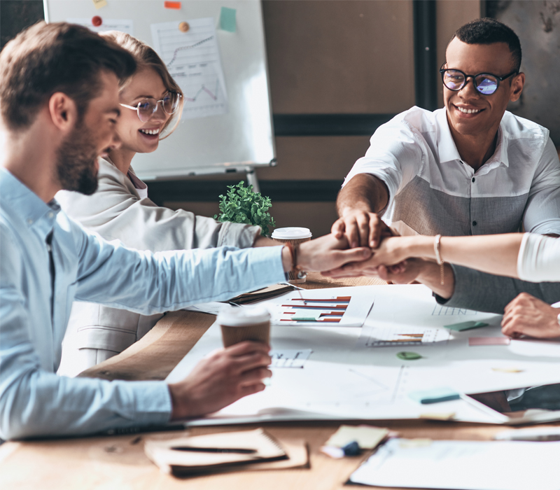 Mitarbeiter Besprechung Zusammenhalt